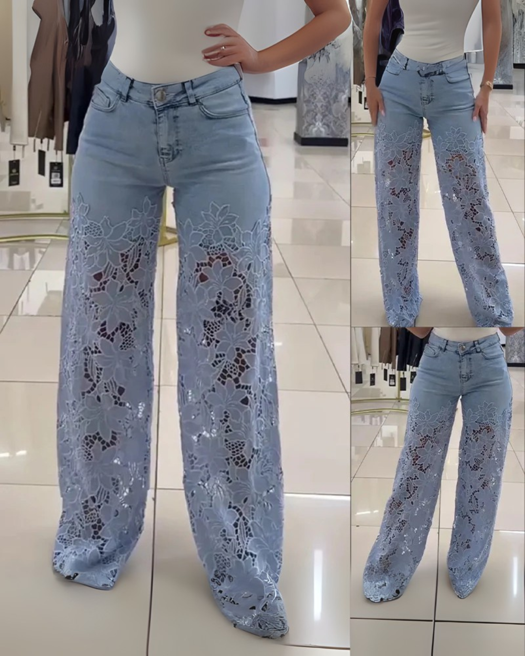 Leggings de mulher com estampado floral em promoção.