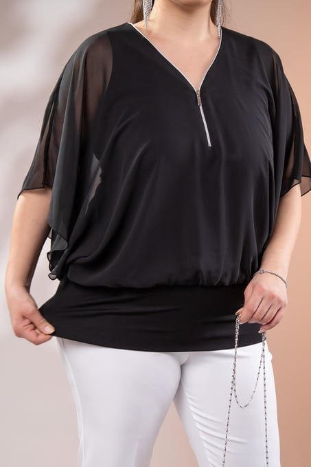 Blusa de Algodão e Linho com Alças nas Costas