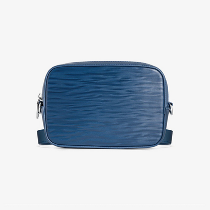 Bolsa de ombro em pele sintética com bolso frontal para homem