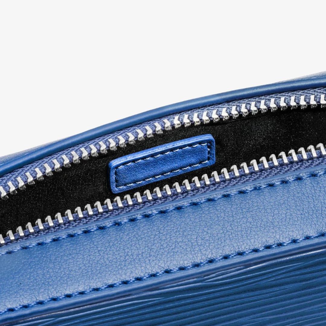 Bolsa de ombro em pele sintética com bolso frontal para homem