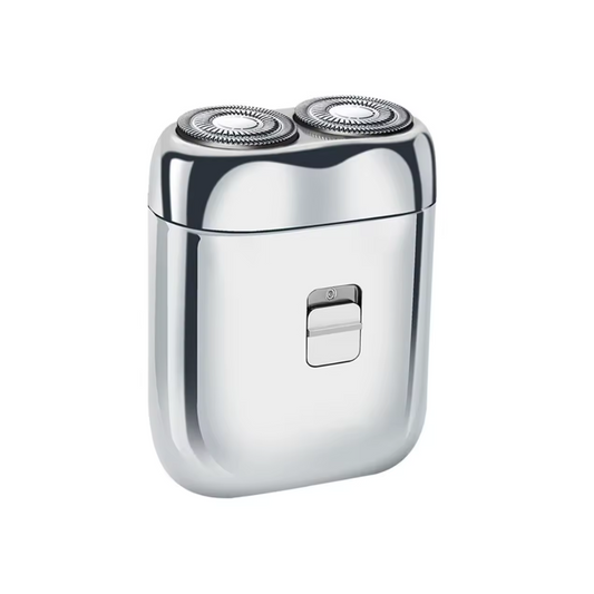 Aparador de barba elétrico portátil para uso doméstico com cabeça dupla flutuante e recarregável sem água.