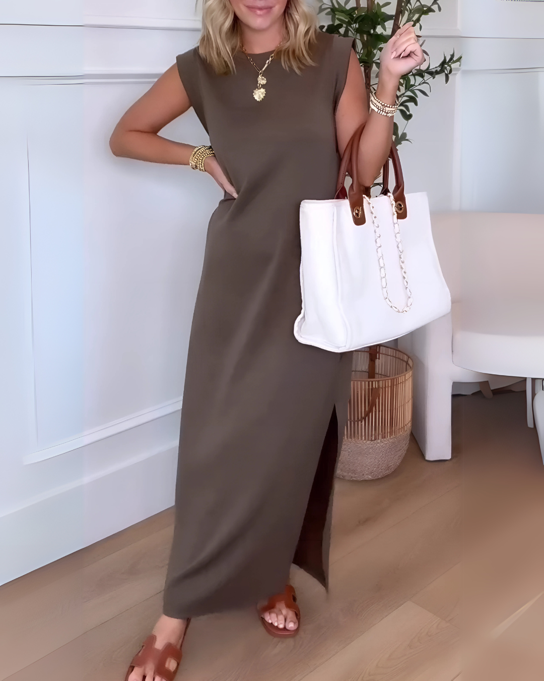 Vestido longo fluido Antivincos e elegância intemporal 