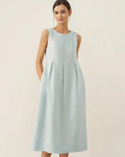 Vestido casual com bolsos laterais para mulher