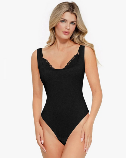 Body com Controlo da Abdomem e Interior em Renda para Mulher