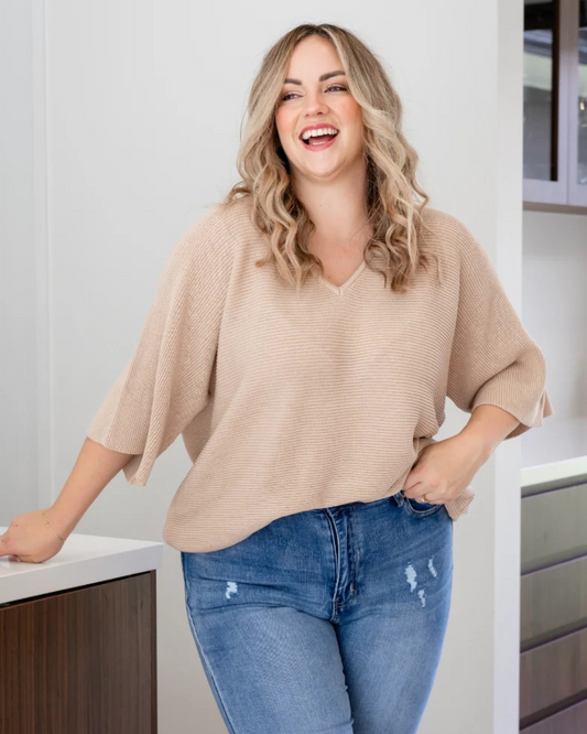 Blusa de Malha Casual de Ajuste Confortável com Mangas Largas