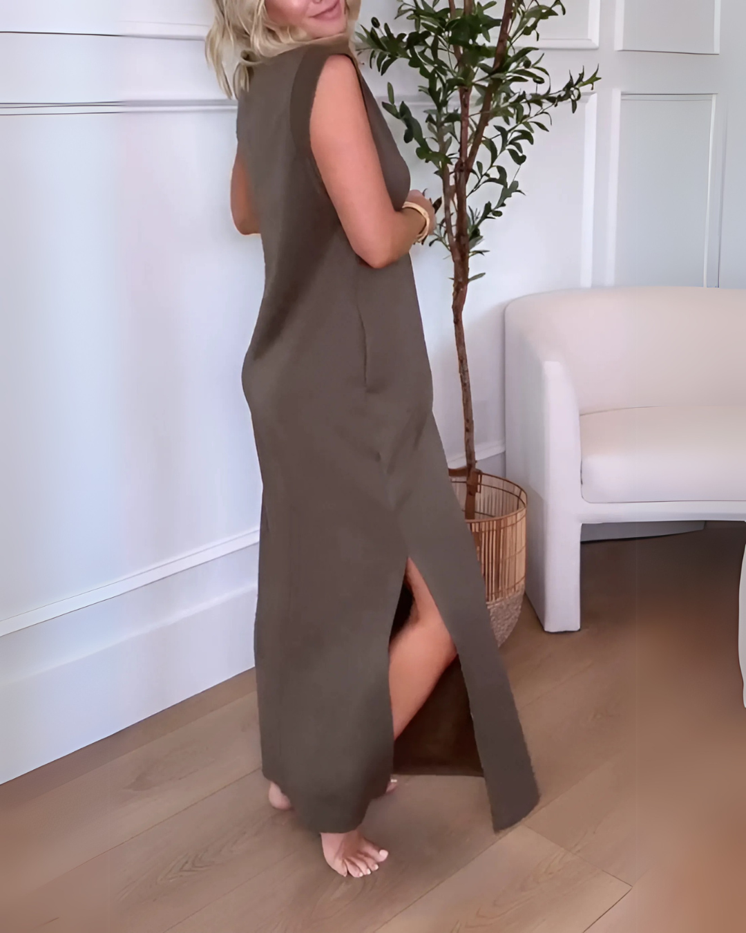 Vestido longo fluido Antivincos e elegância intemporal 