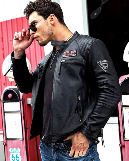 Blusão em pele genuína para homens e mulheres. 