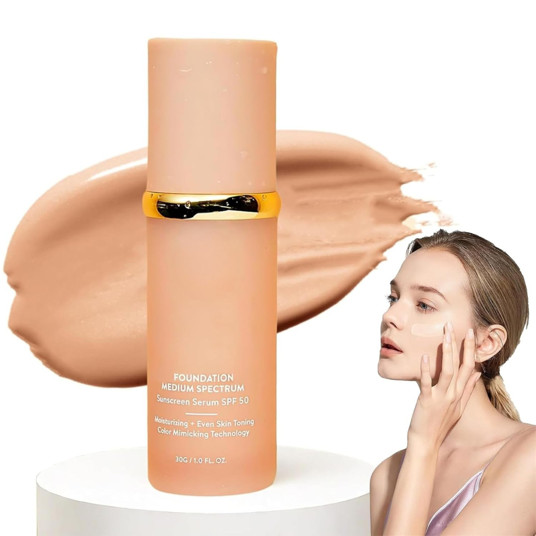 Base líquida hidratante 4 em 1 com corretor FPS 50+ de longa duração