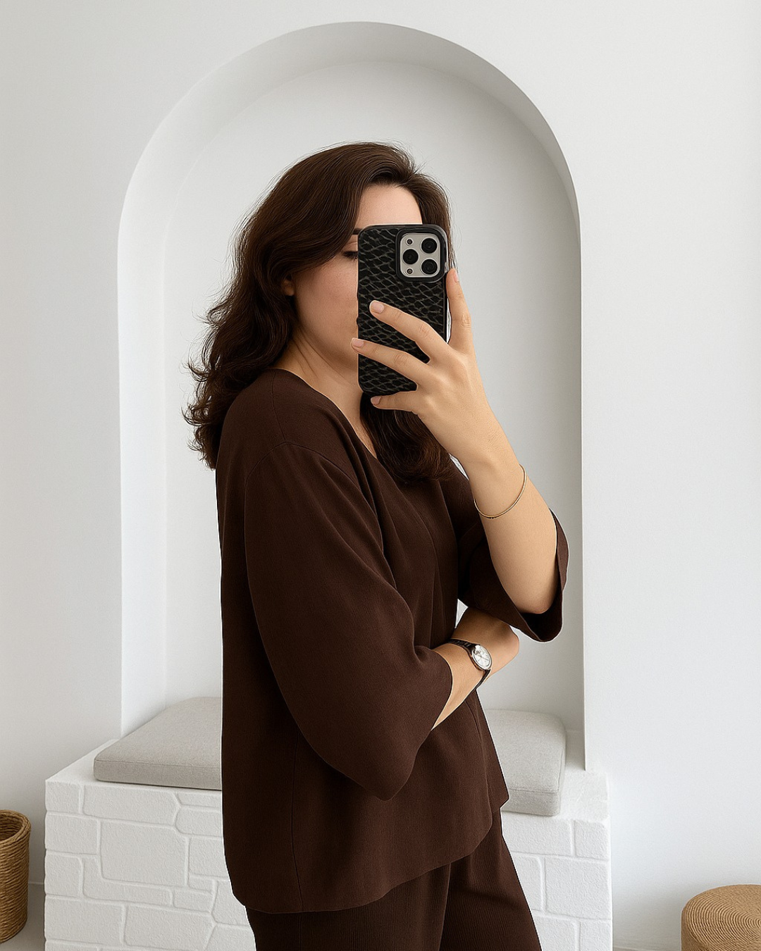 Cardigan com fecho de botões e design casual