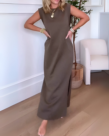 Vestido longo fluido Antivincos e elegância intemporal 