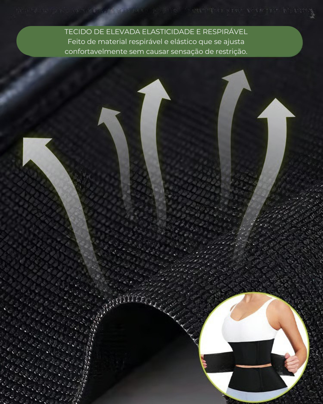 Cinto de compressão e suporte para desempenho e conforto.