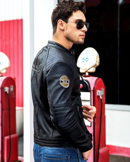 Blusão em pele genuína para homens e mulheres. 