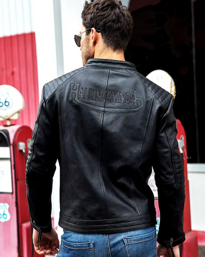 Blusão em pele genuína para homens e mulheres. 