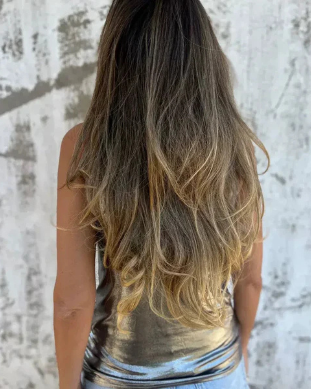 Camisola sem mangas metálica brilhante para mulher 