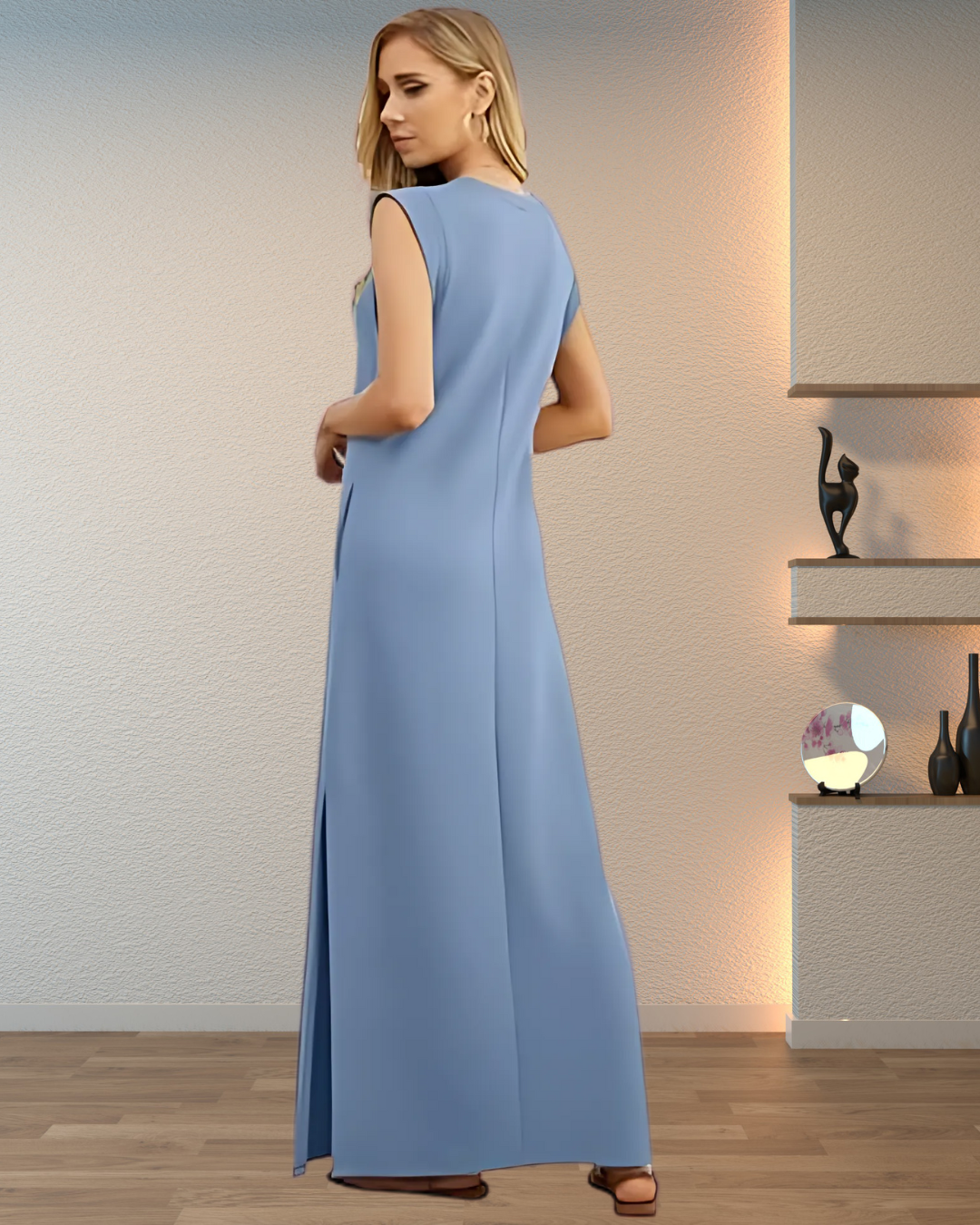 Vestido longo fluido Antivincos e elegância intemporal 