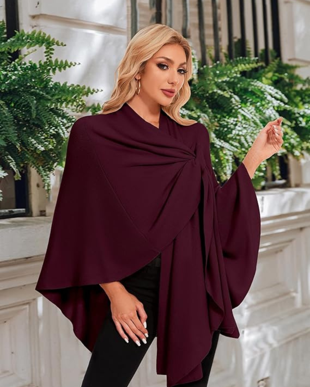 Camisola de inverno com decote em V 