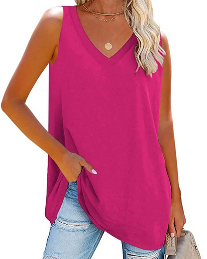 Blusa de Malha Leve com Decote em V para Mulher