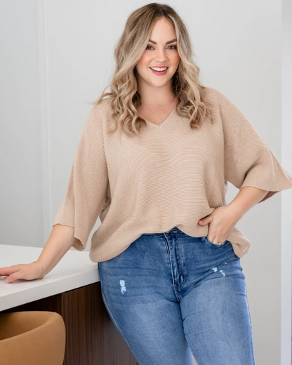 Blusa de Malha Casual de Ajuste Confortável com Mangas Largas