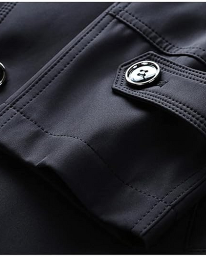 Casaco Clássico Comprido de Gabardina para Homem com Cinto Ajustável na Cintura