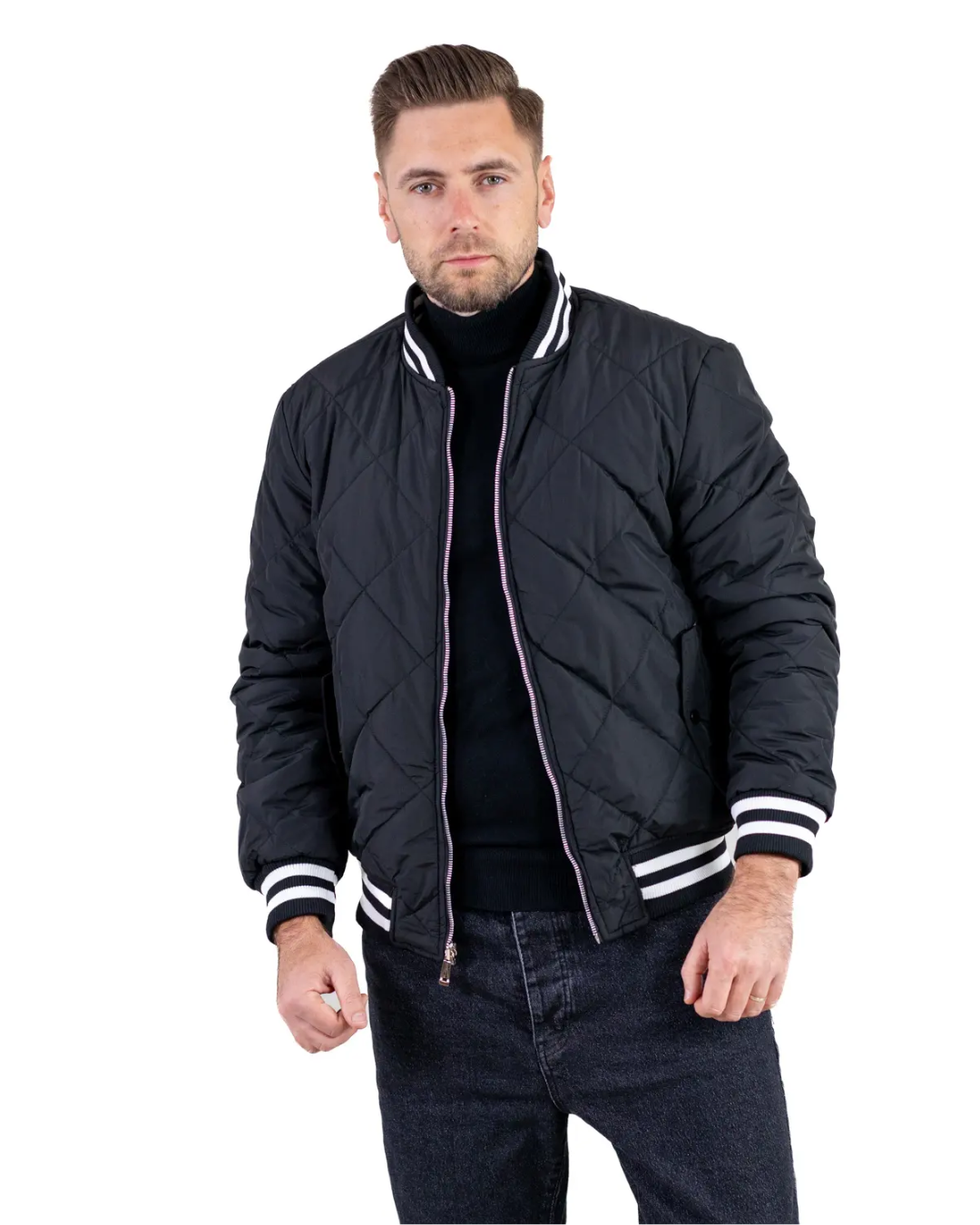 Casaco para homem com design acolchoado moderno