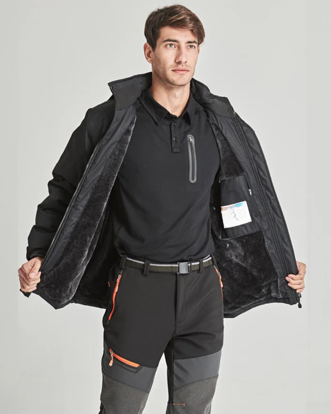 Casaco de Inverno para Homem com Forro Interior Quente