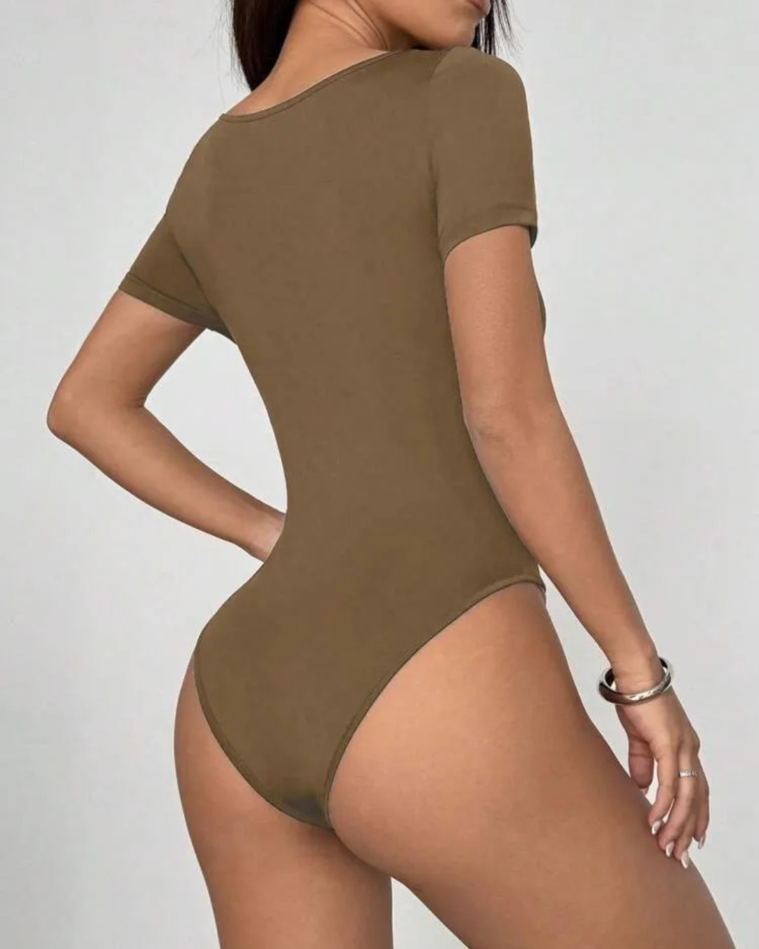 Body casual de manga curta