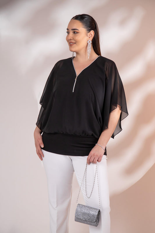 Blusa de Algodão e Linho com Alças nas Costas