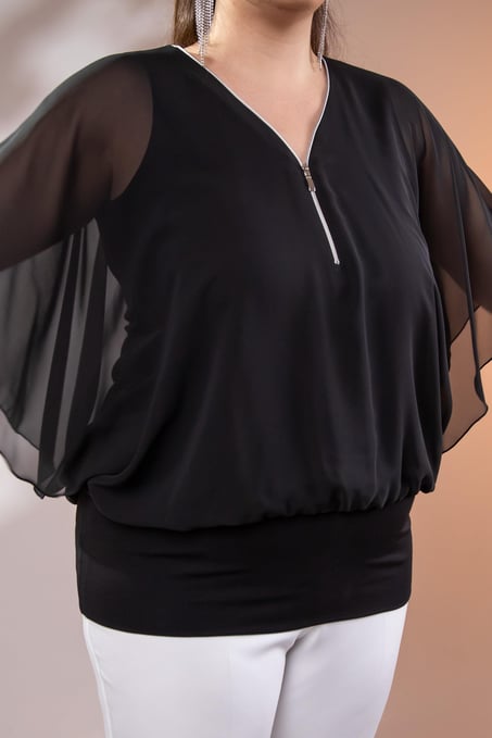 Blusa de Algodão e Linho com Alças nas Costas